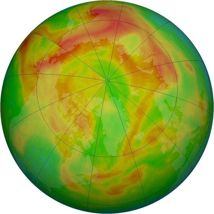 Arctic ozone map for 08 May 1986